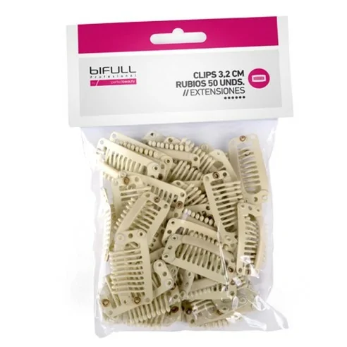 Bifull - Clips Extensiones 3.2 cm Rubios 50 Unidades