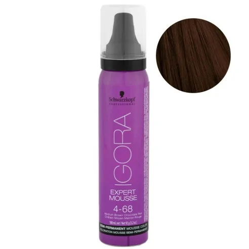 Schwarzkopf - Igora Expert Mousse 4-68 Castaño Medio Chocolate Rojo 100 ml