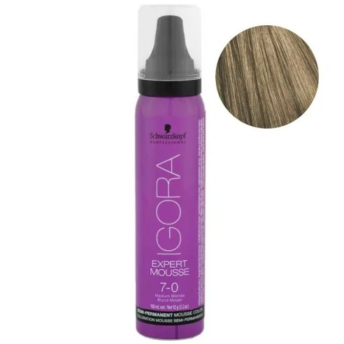 Schwarzkopf - Igora Expert Mousse 7-0 Rubio Medio Natural 100 ml