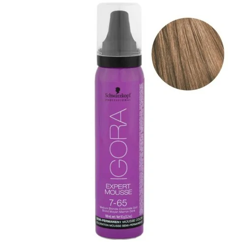 Schwarzkopf - Igora Expert Mousse 7-65 Rubio Medio Chocolate Dorado 100 ml