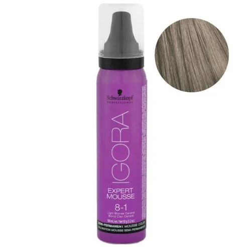 Schwarzkopf - Igora Expert Mousse 8-1 Rubio Claro Cendré 100 ml