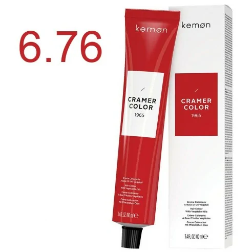 Kemon - Tinte Permanente Cramer Color Violetas Caoba 6.76 Rubio Oscuro - 100 ml