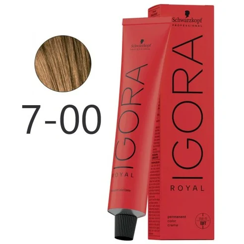 Schwarzkopf - Tinte Permanente Igora Royal 7-00 Rubio Medio Natural Intenso 60 ml