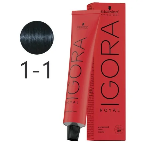 Schwarzkopf - Tinte Permanente Igora Royal 1-1 Negro Ceniza 60 ml