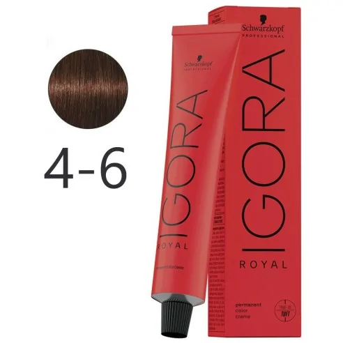 Schwarzkopf - Tinte Permanente Igora Royal 4-6 Castaño Medio Marrón 60 ml