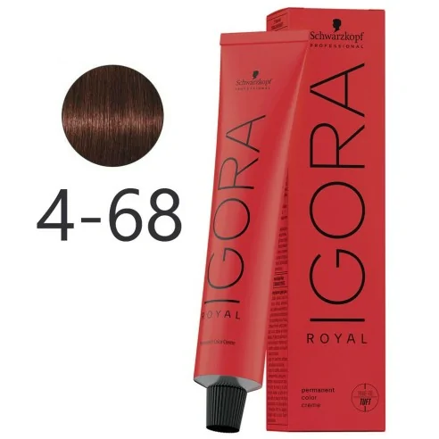 Schwarzkopf - Tinte Permanente Igora Royal 4-68 Castaño Medio Marrón Rojo 60 ml