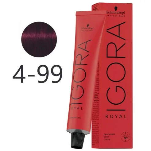 Schwarzkopf - Tinte Permanente Igora Royal 4-99 Castaño Medio Violeta Intenso 60 ml