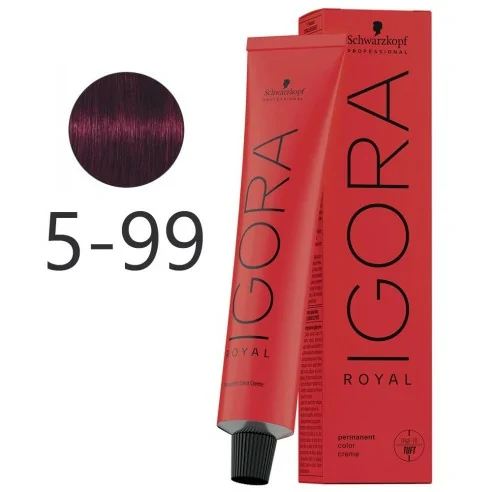 Schwarzkopf - Tinte Permanente Igora Royal 5-99 Castaño Claro Violeta Intenso 60 ml