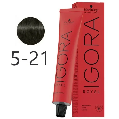 Schwarzkopf - Tinte Permanente Igora Royal 5-21 Castaño Claro Humo Ceniza 60 ml