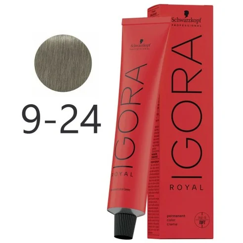 Schwarzkopf - Tinte Permanente Igora Royal 9-24 Rubio Muy Claro Humo Beige 60 ml