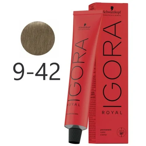 Schwarzkopf - Tinte Permanente Igora Royal 9-42 Rubio Muy Claro Beige Humo 60 ml