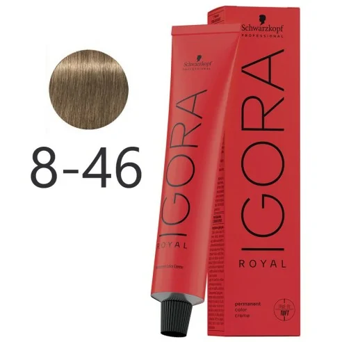 Schwarzkopf - Tinte Permanente Igora Royal 8-46 Rubio Claro Beige Marrón 60 ml