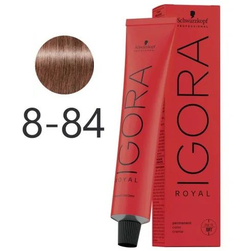 Schwarzkopf - Tinte Permanente Igora Royal 8-84 Rubio Claro Rojo Beige 60 ml