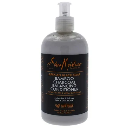 Shea Moisture - Acondicionador de Limpieza Profunda African Black Soap Bamboo Charcoal 384 ml