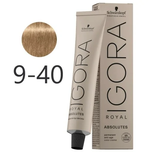 Schwarzkopf - Tinte Igora Royal Absolutes 9-40 Rubio Muy Claro Beige Natural 60 ml