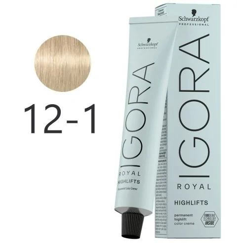 Schwarzkopf - Tinte Superaclarante Igora Royal Highlifts 12-1 Superaclarante Ceniza 60 ml