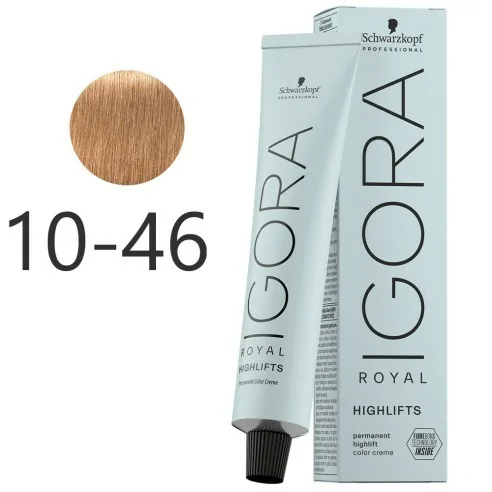 Schwarzkopf - Tinte Superaclarante Igora Royal Highlifts 10-46 Rubio Platino Beige Marrón 60 ml