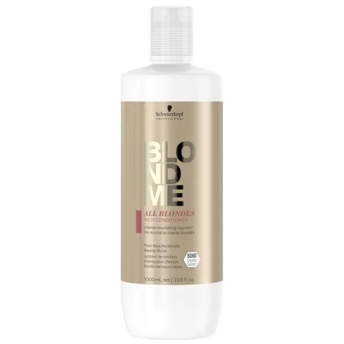 Schwarzkopf - Acondicionador Enriquecido para Cabello Rubio BlondMe All Blondes Rich 1000 ml