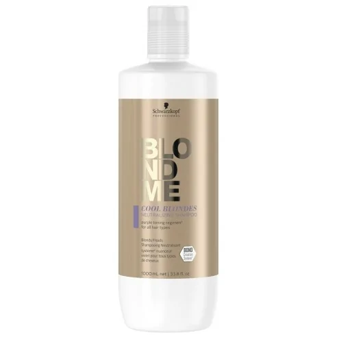 Schwarzkopf - Champú Neutralizante para Rubios Fríos BlondMe Cool Blondes 1000 ml