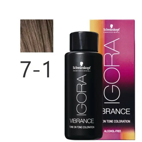 Schwarzkopf - Tonalizador Igora Vibrance 7-1 Rubio Medio Ceniza 60 ml