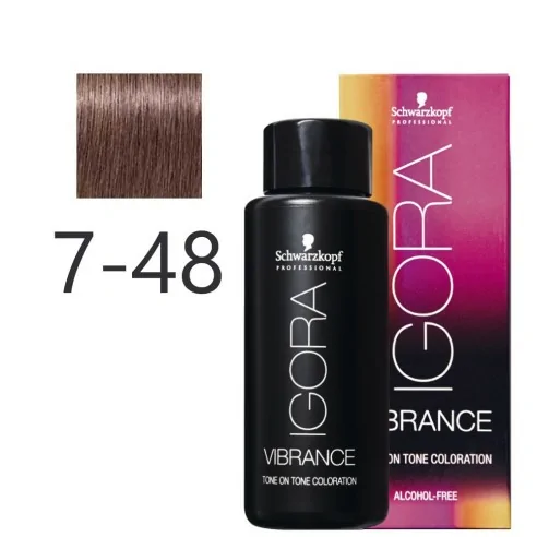 Schwarzkopf - Tonalizador Igora Vibrance 7-48 Rubio Medio Beige Rojo 60 ml