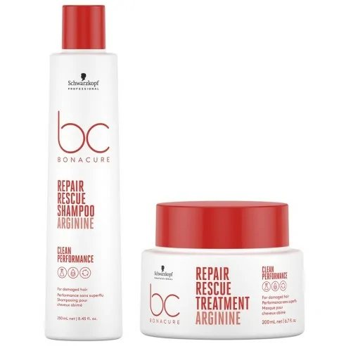 Schwarzkopf - Pack BC Bonacure Clean Repair Rescue Champú 250 ml + Tratamiento 200 ml