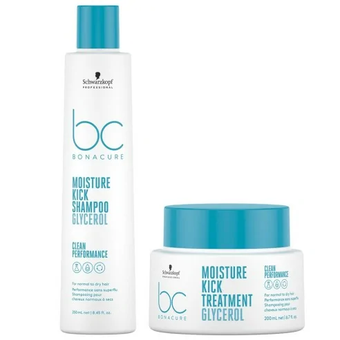 Schwarzkopf - Pack BC Bonacure Clean Moisture Kick Champú 250 ml + Tratamiento 200 ml