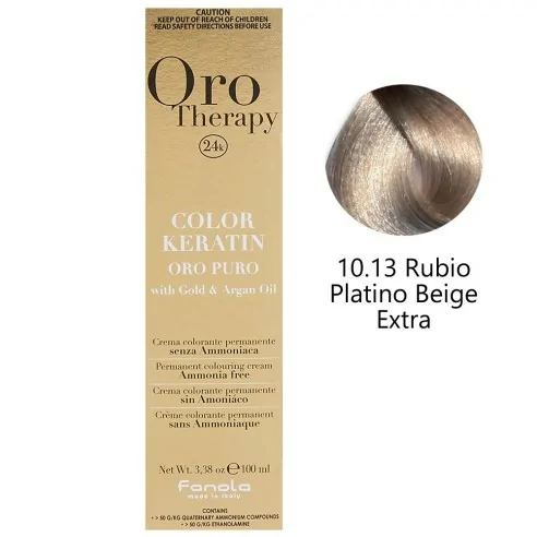 Fanola - Dye Gold Therapy 24k Couleur Kératine 10.13 Blonde Platine Beige Extra 100 ml