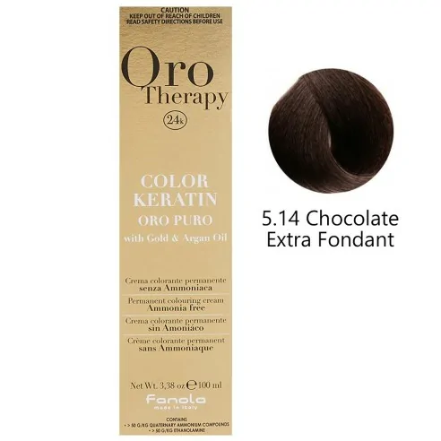 Fanola - Tinte Oro Therapy 24k Color Keratin 5.14 Chocolate Extra Fondant 100 ml