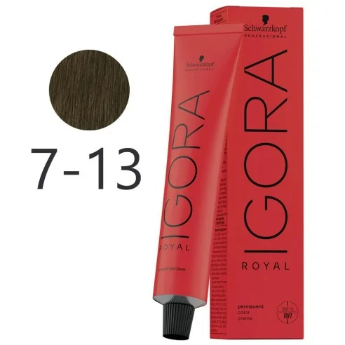 Schwarzkopf - Tinte Permanente Igora Royal 7-13 Rubio Medio Ceniza Mate 60 ml