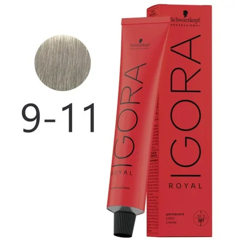 Schwarzkopf - Tinte Permanente Igora Royal 9-11 Rubio Muy Claro Ceniza Intenso 60 ml