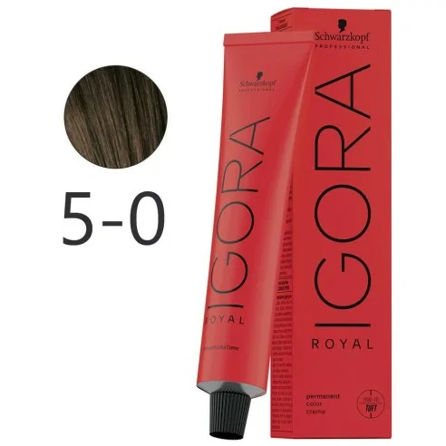 Schwarzkopf - Tinte Permanente Igora Royal 5-0 Castaño Claro Natural 60 ml