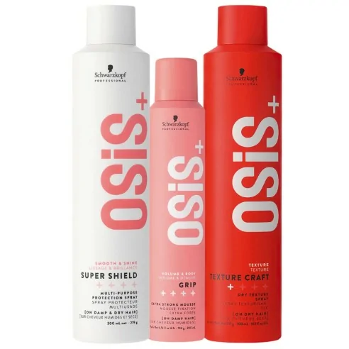 Schwarzkopf - Pack Osis+ Super Shield 300 ml + Grip 200 ml + Texture Craft 300 ml