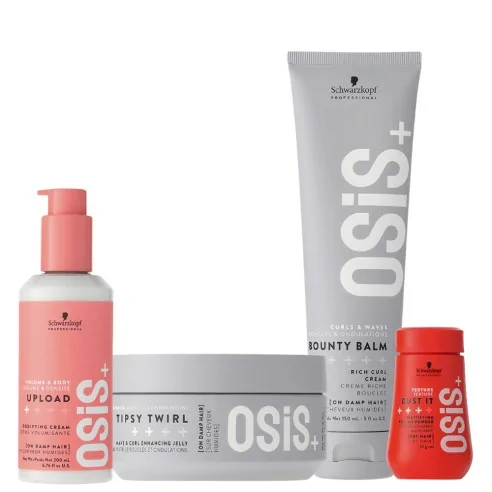 Schwarzkopf - Pack Osis+ Upload 200 ml + Tipsy Twirl 300 ml + Bounty Balm 150 ml + Dust It 10 g