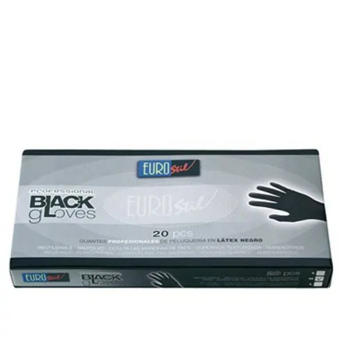 Eurostil - 02832 - Caja 20 Guantes Látex Negros S